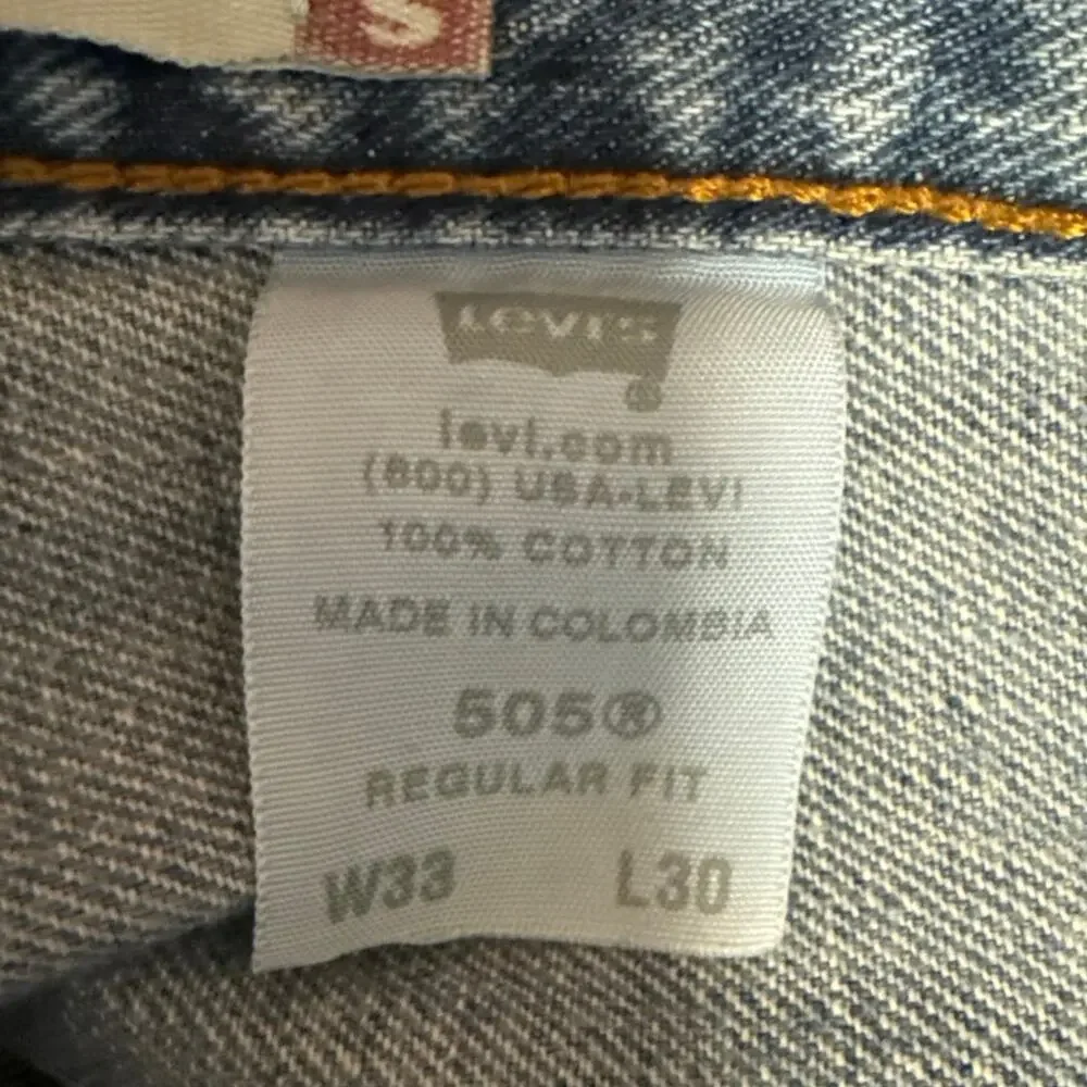 Levi's 505 Men's Blue Regular Fit Straight Leg Medium Wash Denim Jeans Pants 33